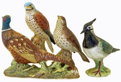 Lot 83 - Beswick lapwing, pheasant thrush and kestral.
