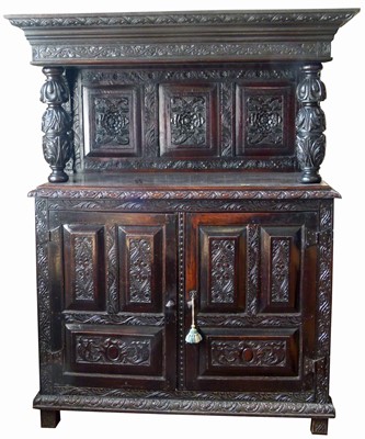 Lot 194 - Oak buffet cupboard.