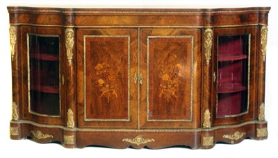 Lot 226 - Victorian figured walnut credenza.