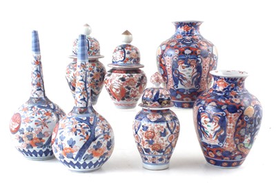 Lot 150 - Seven Japanese imari vases