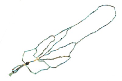 Lot 98 - A string of Egyptian style faience and composition beads