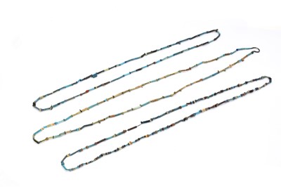 Lot 104 - Three Egyptian style bead necklaces
