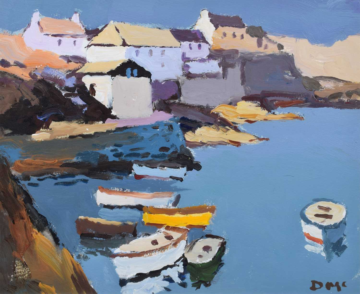 Lot 81 - Donald McIntyre, "Coverack", acrylic.