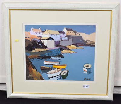 Lot 81 - Donald McIntyre, "Coverack", acrylic.