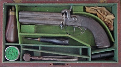 Lot 26 - R.B. Rodda four barrel percussion pistol