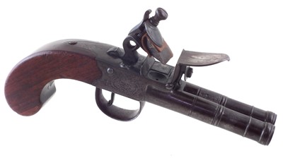 Lot 31 - Flintlock double barrel boxlock pistol