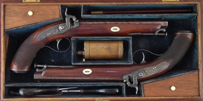 Lot 38 - Pair of E.W. Bond target pistols