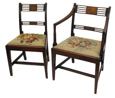 Lot 177 - A part set, seven mahogany framed dining chairs