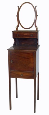 Lot 186 - Mid 19th century mahogany shaving mirror (53") 135cm high.