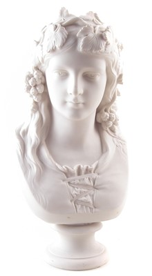 Lot 103 - Copeland Parian bust of Hop Queen