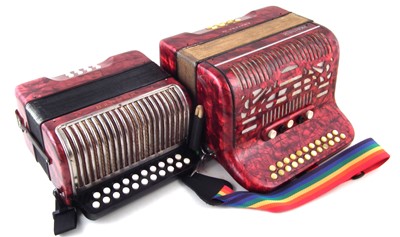 Lot 43 - Hohner Amatona IV and an Erica accordion.