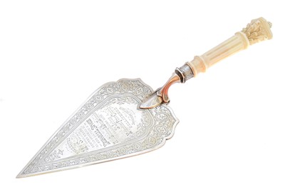 Lot 45 - A Victorian silver presentation trowel