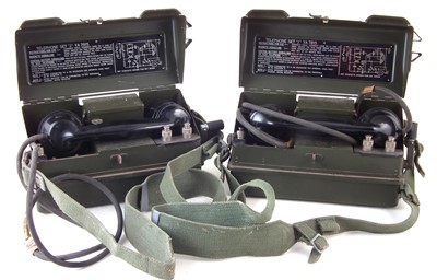 Lot 207 - Pair of British Army Telephone set J, broad arrow marked.