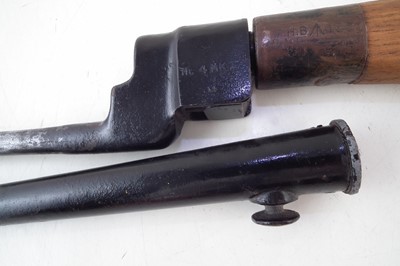 Lot 259 - British Army entrenching tool handle and bayonet