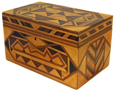 Lot 59 - Continental parquetry veneered travel box