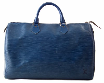 Lot 25 - A Louis Vuitton blue Epi Speedy 35 handbag
