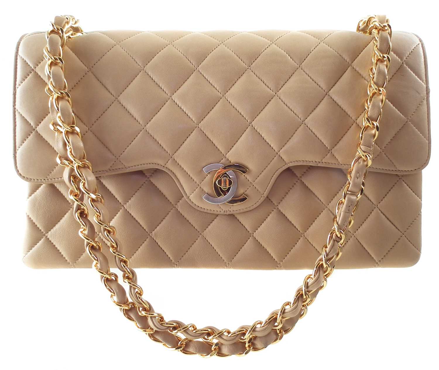 Lot 48 - A rare Chanel medium double flap handbag
