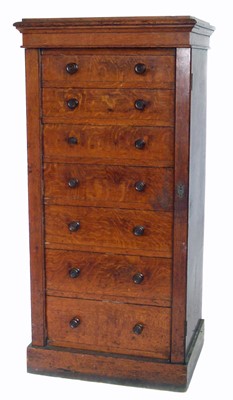 Lot 387 - Victorian light oak Wellington chest