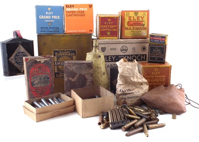 Lot 200 - Collection of blank ammunition, cartridge boxes and other gun room accessories.