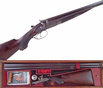 Lot 58 - G. E Lewis double 10 bore fitted into a period case