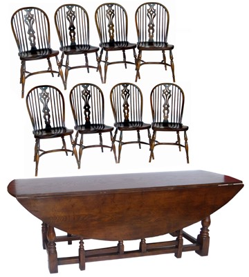 Lot 396 - Late 20th-century oak wake table