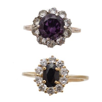 Lot 213 - Two gem-set cluster rings