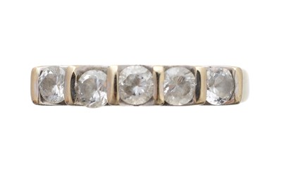 Lot 222 - A colourless gem five-stone ring