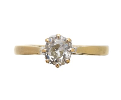 Lot 224 - An 18ct gold diamond single-stone ring