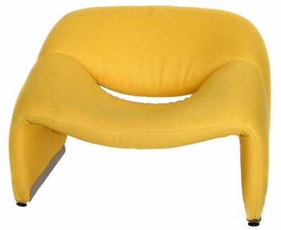 Lot 155 - Yellow stretch upholstered chair, designed by Pierre Paulin for Artifort in 1973.