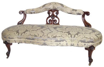 Lot 354 - Victorian walnut framed window seat.