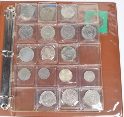 Lot 47 - Folder of assorted British coinage to include Queen Victoria, Florin etc.