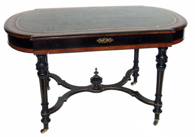 Lot 357 - Victorian ebonised writing table