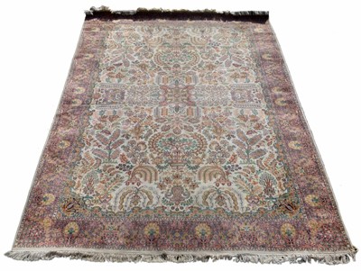 Lot 427 - Modern silk and cotton Persian rug.