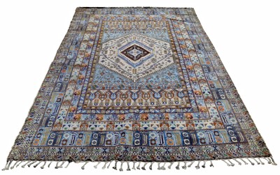 Lot 428 - Modern wool and cotton rug of caucasian design.
