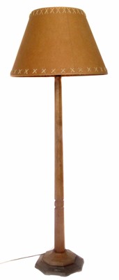 Lot 144 - A Robert "Mouseman" Thompson oak standard lamp.