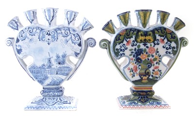 Lot 284 - Makkum Delft tulip vase and one other