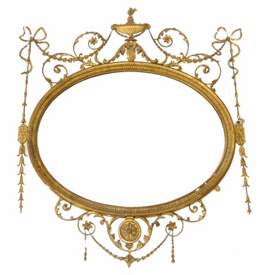 Lot 412 - Mid 19th century oval wall mirror