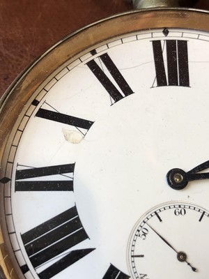 Lot 121 - A goliath pocket watch in silver fronted frame