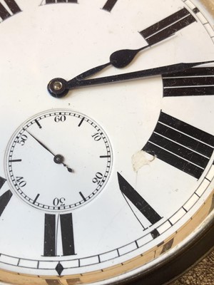 Lot 121 - A goliath pocket watch in silver fronted frame