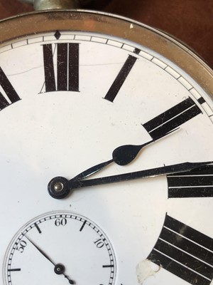 Lot 121 - A goliath pocket watch in silver fronted frame