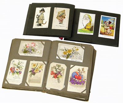 Lot 96 - Vintage Edwardian postcard collection in 2 albums