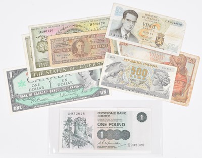 Lot 24 - Selection of British and foreign banknotes.