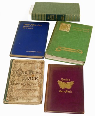 Lot 62 - Five refrence books on lace, point lace and pillow lace