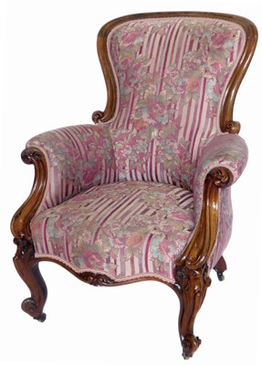Lot 382 - Victorian rosewood framed upholstered chair