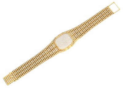 Lot 123 - An 18ct gold diamond Audemars Piguet wristwatch