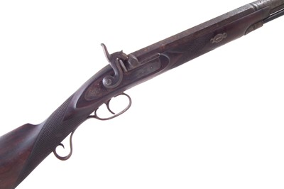 Lot 124 - Percussion single barrel shotgun by T Adcock