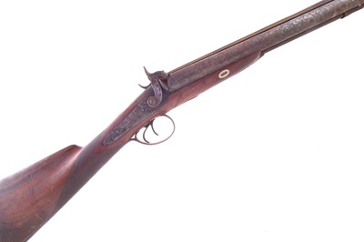 Lot 72 - Percussion double barrel coach gun by Pritchard