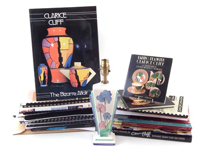 Lot 99 - Collection of Clarice Cliff books and reference works and a modern lamp