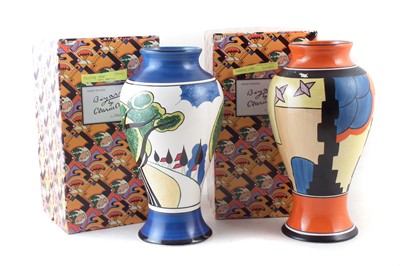 Lot 113 - Two Wedgwood Clarice Cliff Meiping vases
