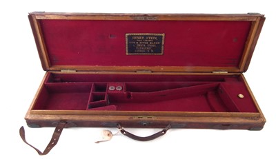 Lot 188 - Oak and leather shotgun case by Henry Atkin